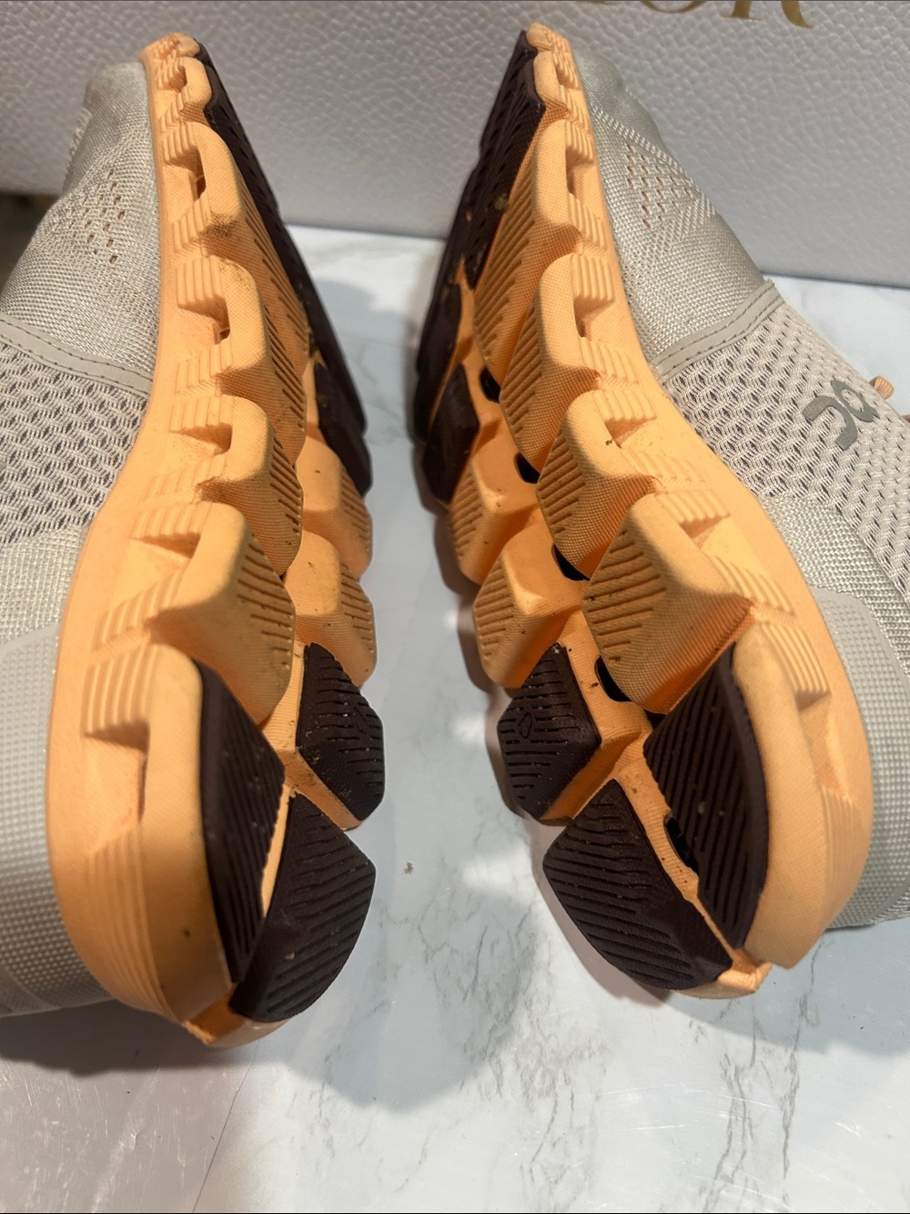 On Cloud On Running Beige & Peach Runner Sneakers - Picture 4 of 13